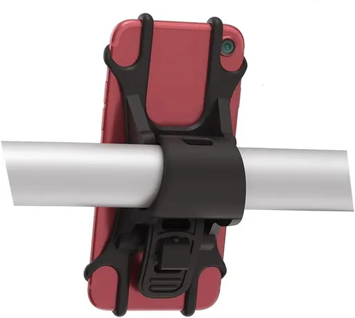 Phone holder for bicycles and motorcycles with GPS/maps/music - Made of durable, non-slip silicone - Removable bicycle phone holder - For handlebars, compatible with 99% of 4.5 to 6.1-inch mobile phones