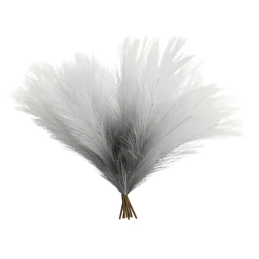 8Pcs Artificial Pampas Grass Versatile Decorative Gradient Gray Modern Vase Filler Faux Pampas Grass For Home Office Parties