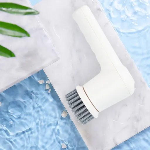 USB Rechargeable Electric Cleaning Brush with Multiple Heads for Kitchen Pots Tiles Glass Waterproof IPX5 Household Scrubber Three-Speed 7.87x4.33in