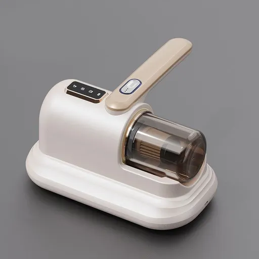 Pearl White Wireless Mite Vacuum Cleaner with UV Light - High Suction Handheld Bed Dust Mite Remover