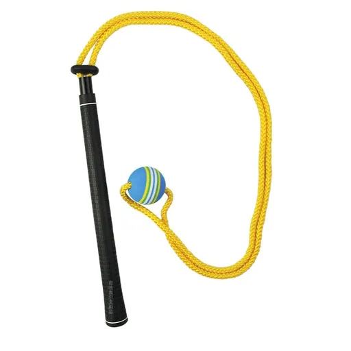 Golf Swing Training Rope with Soft Ball Head Elastic Resistance Cord Swing Practice Trainer Posture Training Aid for Golfers - Yellow / Blue