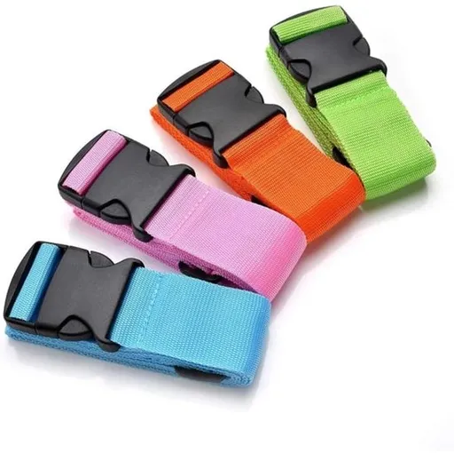 Luggage straps 4-pack - durable and colorful (green, blue, pink, orange)