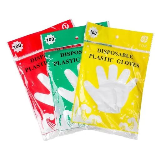 Disposable PE Gloves Food Grade 50 Count M Thickened English bag -100 only