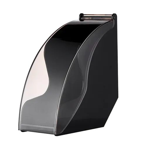 Fan Shaped Coffee Filter Storage Dustproof Box Easy To Access For Cafe Kitchen - Black