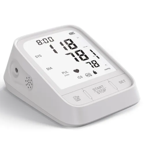 White Smart Upper Arm Blood Pressure Monitor - Medical Automatic BP Machine for Export