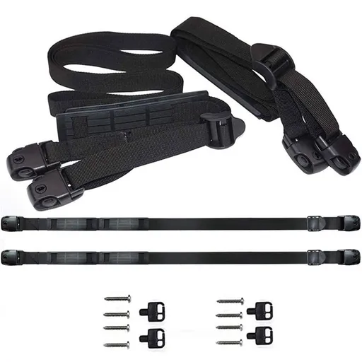 2 PCS Heavy Duty Hot Tub Cover Wind Straps FITS Most Locks Adjustable Length 67"~116" (Black, 9.5 Ft)