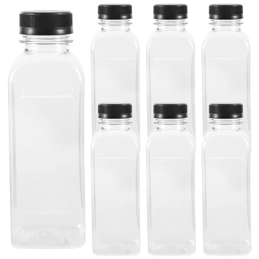 Milk Collection Bottles Plastic Beverage Containers Transparent 15pcs for Juice Milk 350ml