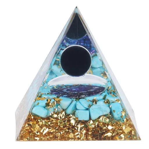 Orgone Pyramid Energy Healing Chakra Pyramid 6x6x6.6cm Acrylic Crystal for Home Office Desktop Decoration