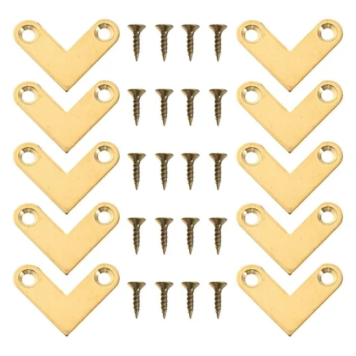 Copper Corner Brackets L Shape 10pcs for Picture Frames and Mirrors