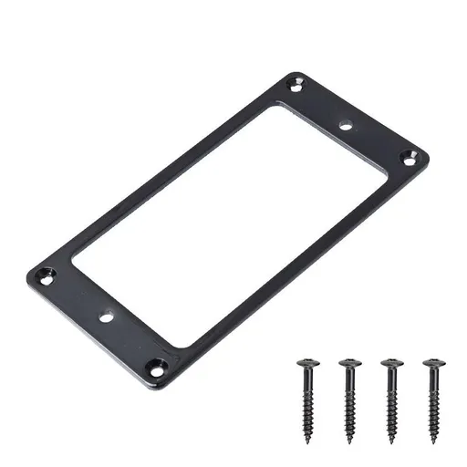 2 PCS Share Metal Flat Cover Electric Guitar Pickup Frame Mounting Ring with Screws (Black) Pickup Ring Pickup Mounting Frame