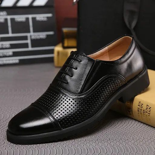 Old man louis Men Leather Derby Shoes Rubber Sole Black 8006 Hollow Foot Set 44 EU shoe size: 44; Foot length (mm): 270; Foot width (mm): 102; Suggested sneaker size: 45