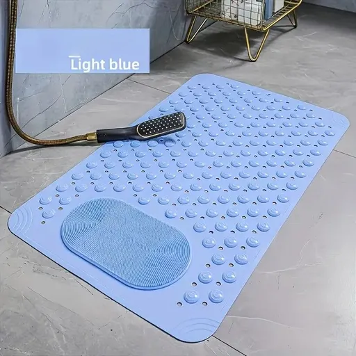 Anti-Slip Massage Shower Mat with Suction Cups Foot Spa Bathroom Mat(BLUE)