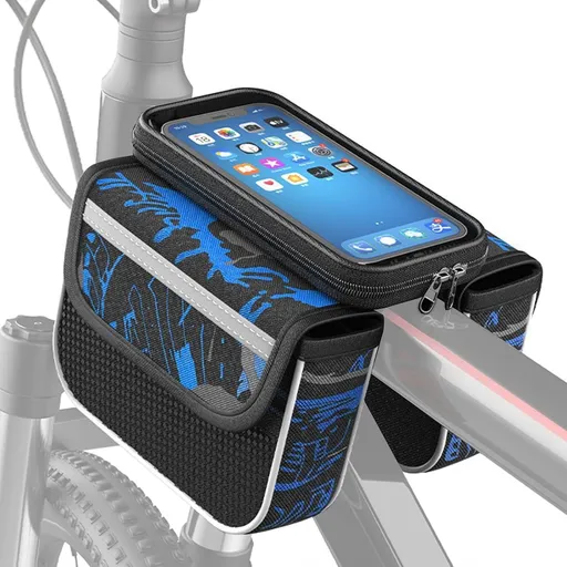 Bike Frontbar Bike Bag - Blue - Bicycle Accessories for Adult Bikes, Waterproof,Compatible Phone