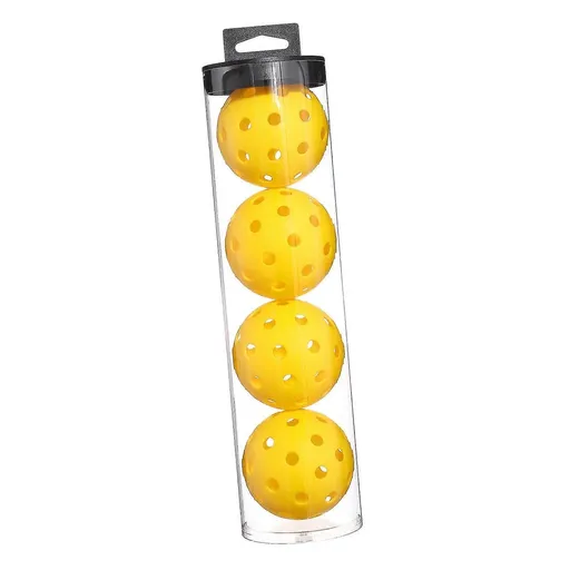 Outdoor Pickleballs 4 Pack PE Pickleball Balls 40-Hole 74mm Durable Seamless Training Balls - Yellow