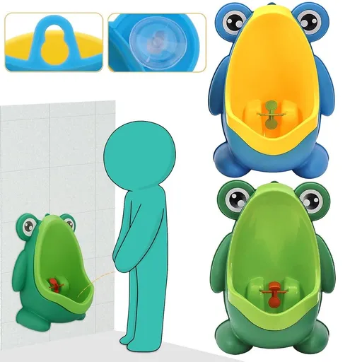 1X Urinal 1X Hook Kids Urinal Frog Cartoon Design Boy Toilet Potty Training Urinal Wall Hung Urinal 1Pcs Bathroom Products