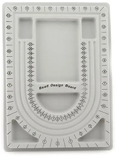 Bead Tray for Bracelets and Necklaces - 9.5 x 12.9 inches - DIY Jewelry Tool - For Girls and Necklace and Bead Makers - Gray
