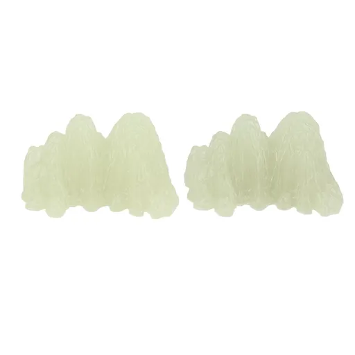 2Pcs Green Fluorite Mineral Crystal Specimen Desktop Simulation Super Bright Luminous Decorative Rockery Fish Tank Landscaping Ornament 02 Style