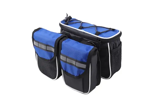 Detachable Bicycle Front Frame Tube Crossbody Storage Bag Blue