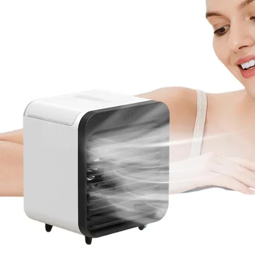 Portable Air Conditioner Fan 3 Speeds Cooling Humidifier Fan for Room Desk Bedroom Office White