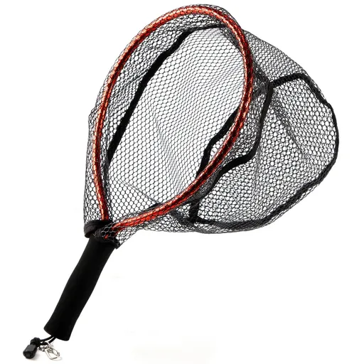 Fly Fishing Net Handle, Fishing Landing Nets Aluminum Alloy Frame, Rubber Coated Mesh Trout Net Kayak Fishing Nets