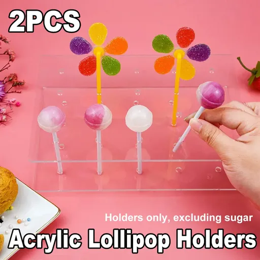 2PCS Acrylic Lollipop Display Stand 20 Holes Clear Candy Rack for Party Shop