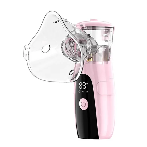 Handheld Mesh Nebulizer, Three Modes Suitable for the Whole Family, 5-Micron Fine Mist Reaches the Respiratory Tract, Type-C Charging, Portable and Quiet – A Great Helper for Home Care./PINK