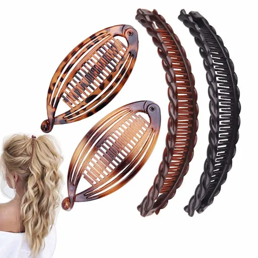 4pcs Banana Clips Vintage Hair Clips Tools for Thick Curly Hair Accessories Fishbone Hair Clips_qcx