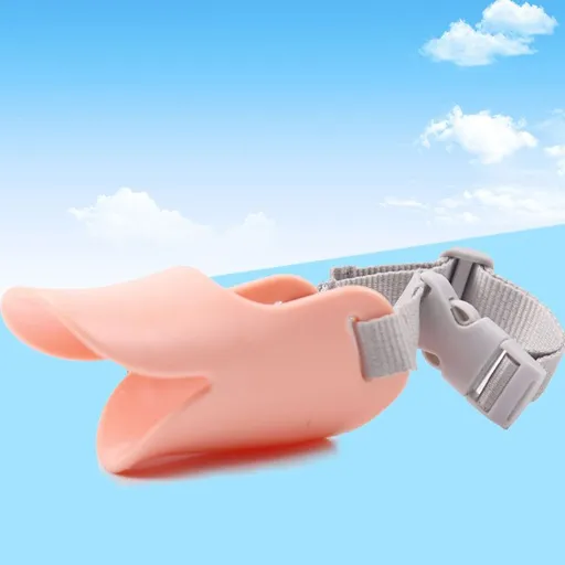 Plastic Dog Anti Bite Duck Mask Cardboard packaging-anti-dog bite cover Pink L