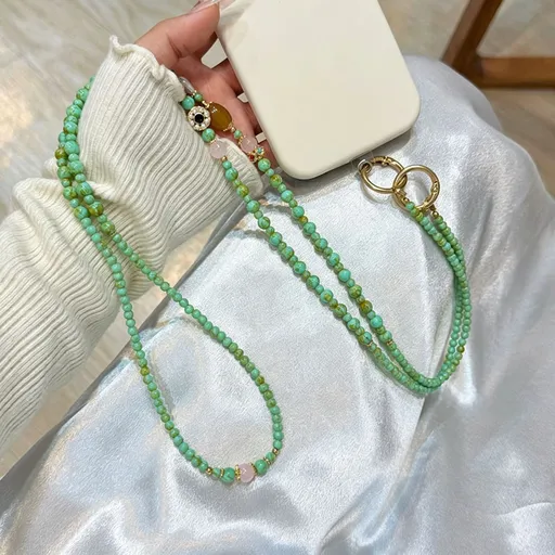 Phone Lanyard 3D Flower Hand-Woven Wooden Minimalist Halter Crossbody Pendant