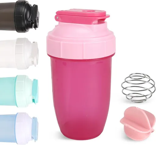 16oz Shaker Bottle，Leak Proof Sports Shaker Cups for Protein Shakes，Shaker Bottle for Pre Workout and Travel To Go，BPA Free & Easy Clean Protein,Pink