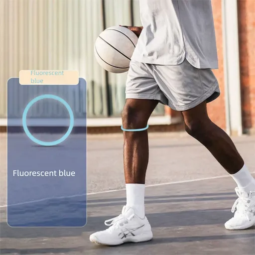 5 Pairs Light blue Patellar Tendon Silicone Stabilizer Knee Straps for Running and Basketball, Breathable Elastic Support Bands for Local Active Individuals