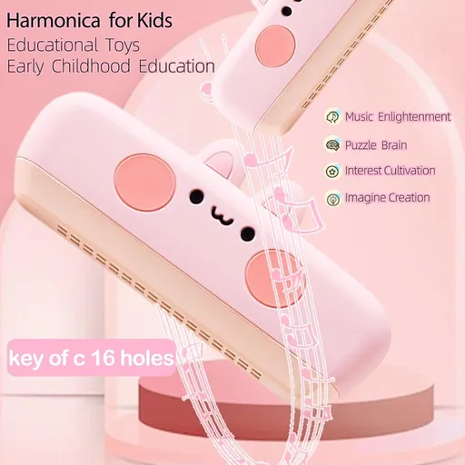 Harmonica for Kids, 16-Hole Diatonic Harmonica with Protective Cover, Key of C Musical Instrument for Boys and Girls Beginners