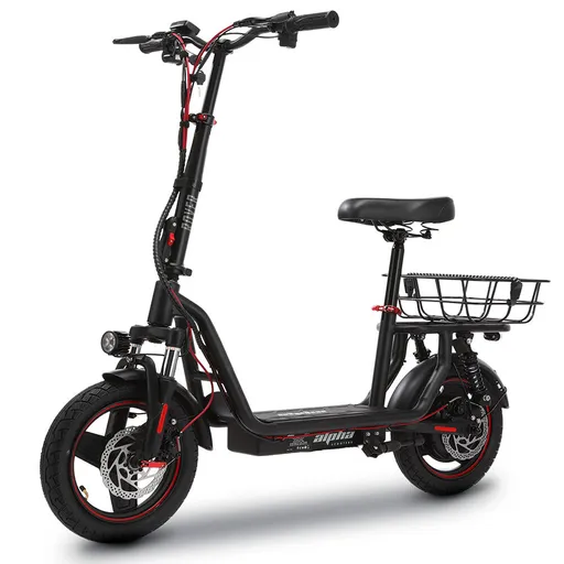 ALPHA Rover Electric Scooter with Seat, AU Compliant, 500W 48V 25km/h 30km Range, 14-inch Tyres, Motorised Commuter eScooter for Adults, Black