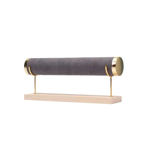 Wooden Bracelet Display Stand Single Tier Watch Bangle Holder Organizer Jewelry - Dark Grey