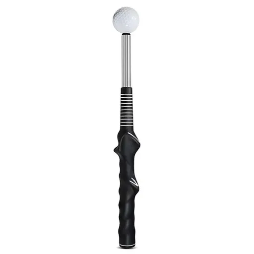 Golf Swing Training Aid Telescopic Impact Sound Stick Exercise Tool for Practice - Black