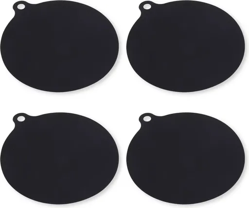 Induction Protector - Pan Coaster - Set of 4 - 22CM - Resistant up to 240 ºC - Silicone - Black