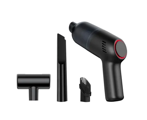 Car Vacuum Cleaner Wireless Strong Suction ABS Low Noise One Hand Operation Dust Remover for Auto Black