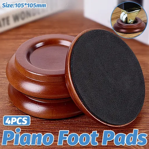 Piano Floor Mat 4pcs Anti Slip Pads Wooden Upright Grand Piano Foot Protection