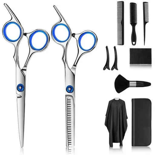Professional Hair Cutting Scissors Tools for Women Men, 10 PCS Haircut Kit Scissors for Cutting Hair