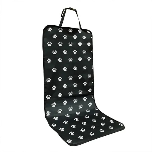 4 Pcs Black with Paw Waterproof Pet Car Seat Cover - Scratch-Resistant Oxford Cloth for Dogs and Cats (106 x 49 cm)