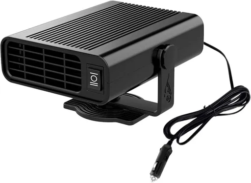 12V 120W Portable Car Heater and Defroster, 2-in-1 Fast Heating & Cooling Fan for Windshield Demisting, 360° Rotatable Auto Warmer for Winter Driving (Black)