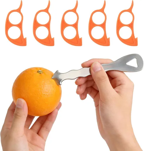 6PCS Stainless Steel Orange Peeler tool, 2.76x1.06x0.11'' Orange/Lemon/Grapefruit Effortless Fruit Peelers for Home, Multi-Functional Citrus Peeler for Kitchen, making fruit preparation quick, easy