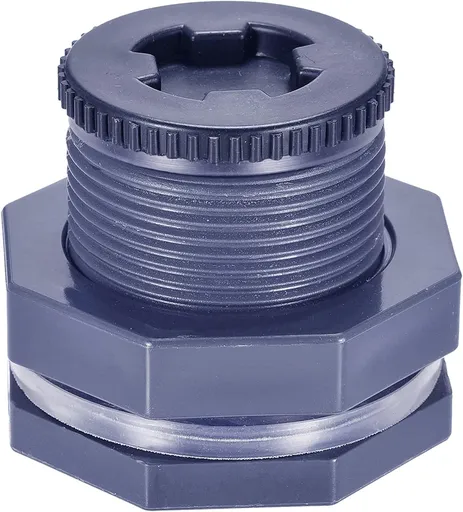 2” Female PVC Bulkhead Fitting with Plug Silicon Seal Gasket Water Tank Connector for 3 Inch Hole Saw Rain Barrels, Aquariums