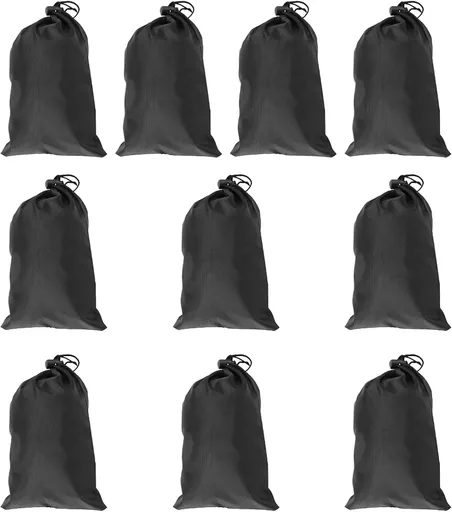 Black Drawstring Bags, 10 PCS Portable Bag Carry Ditty Pouch with Toggle Small Storage for Sports Travel