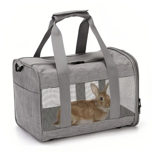 Small Pet Carrier, Guinea Pig Carrier, Bunny Carrier for Travel Camping Outdoor, Breathable Pet Portable Hand Bag （ Gray）