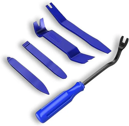 5PCS Auto Clip Pliers Set and Fastener Remover, No Scratch Automotive Door Panel Removal Tool, Car Trim Rivet Pry Tool Repair Kit for Vehicle Dash Audio Radio Installer