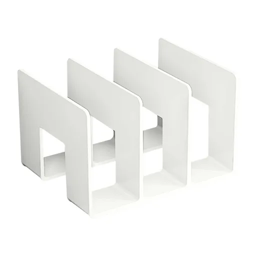 3 Compartment Acrylic File Sorter, Desktop Document and Magazine Organiser for Books, Mail, 25.5 x 14.4 x 13.1 cm, White