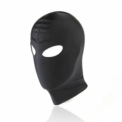House Of Dasein Black Hood Mask Stretchy Bdsm Head Bondage Fetish Kink Restraints - Black - Eye Holes