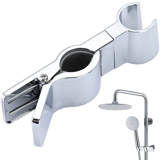 Adjustable Hand Shower Bracket for Slide Bar, Universal 20-25MM Rail Shower Head Holder Slider Clamp Bathroom Replacement