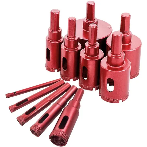 Diamond Hole Saw Set, Diamond Core Drill Bit For Tile/Glass/Marble (6Mm-50Mm 11 pcs)